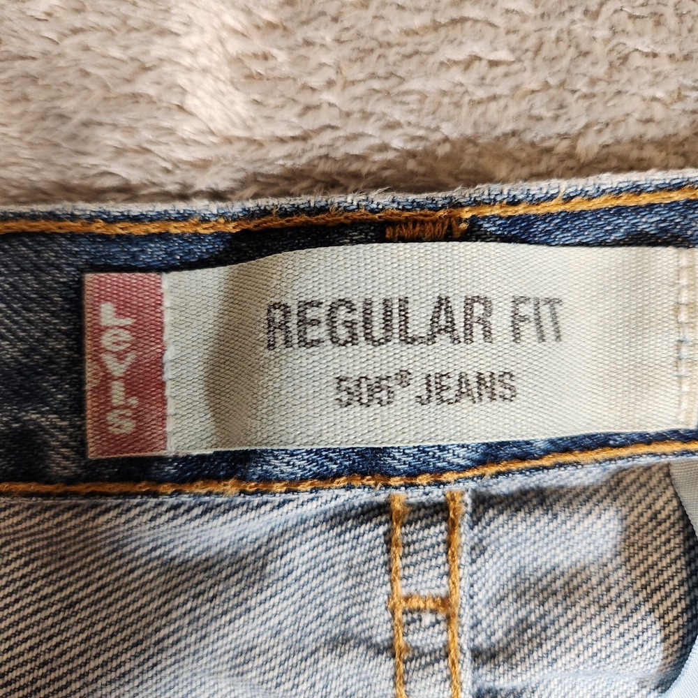 Vintage Levi's Jeans 505 Men's 34X31 (Tag 36X32) Blue Regular Straight Cotton - Picture 7 of 14